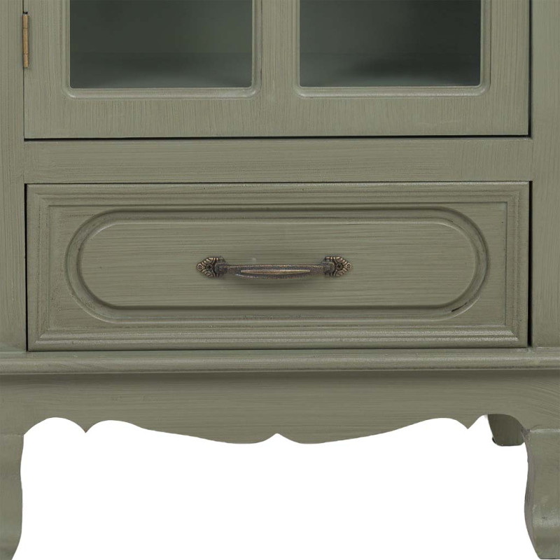 Vitrine étroite vert sauge 1 porte vitrée 48 cm Lesoa  - 6