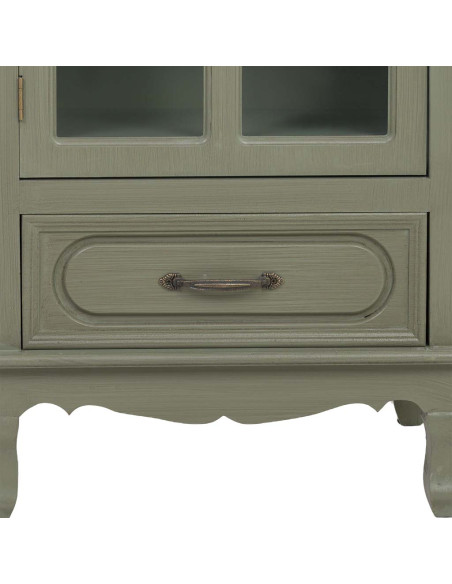 Vitrine étroite vert sauge 1 porte vitrée 48 cm Lesoa  - 6