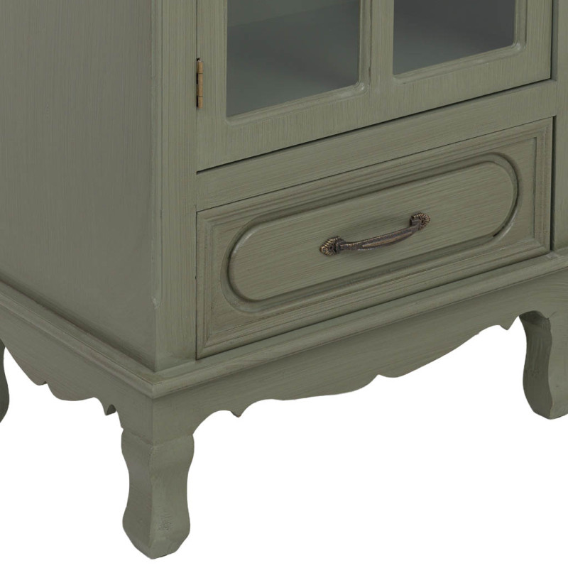 Vitrine étroite vert sauge 1 porte vitrée 48 cm Lesoa  - 9