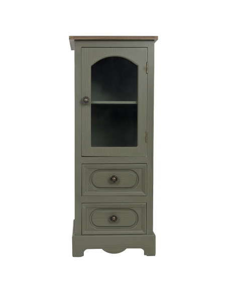 Petite vitrine vert sauge 2 tiroirs 32 cm Lesoa  - 2