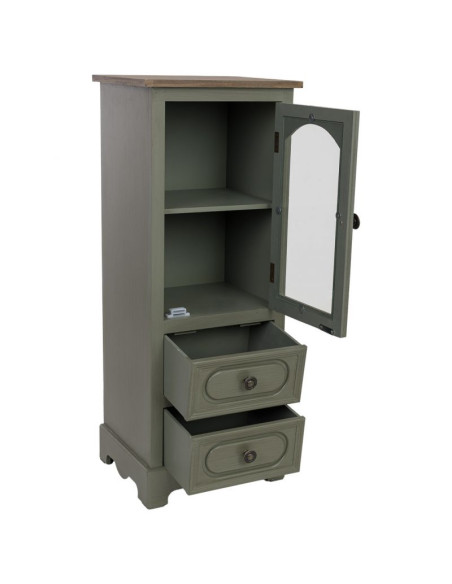 Petite vitrine vert sauge 2 tiroirs 32 cm Lesoa  - 3