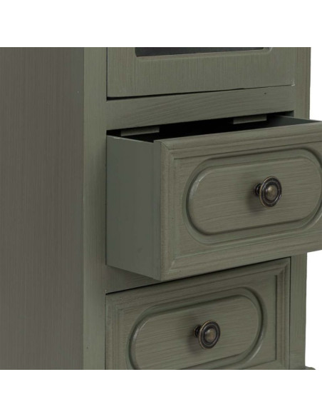 Petite vitrine vert sauge 2 tiroirs 32 cm Lesoa  - 5