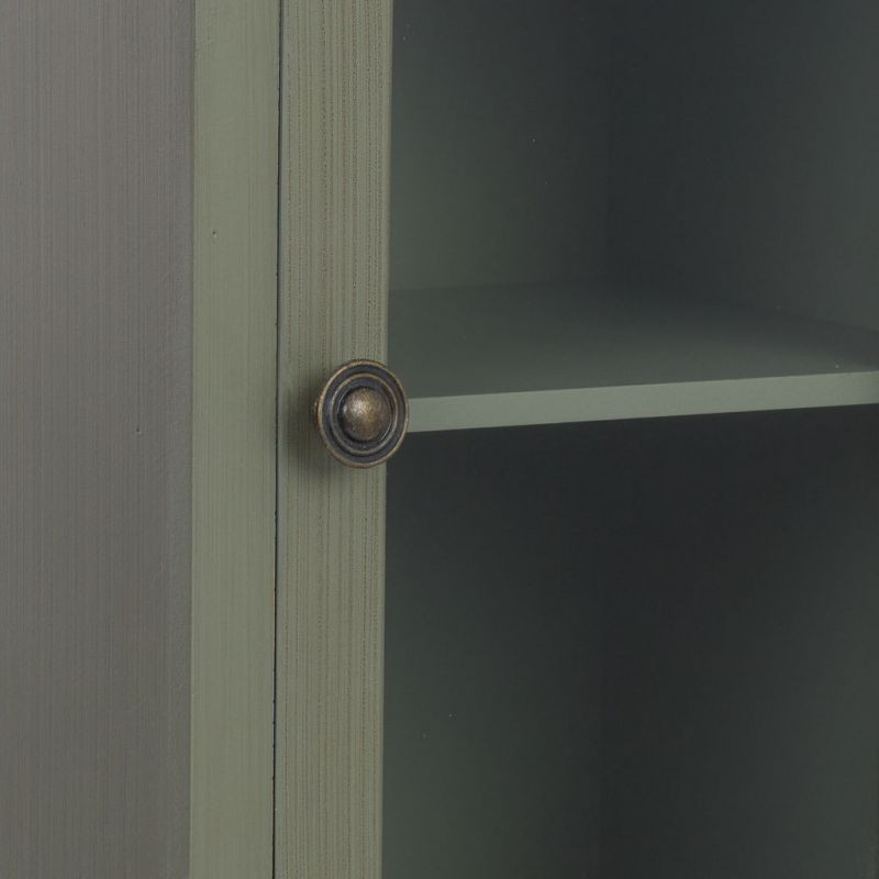 Petite vitrine vert sauge 2 tiroirs 32 cm Lesoa  - 7