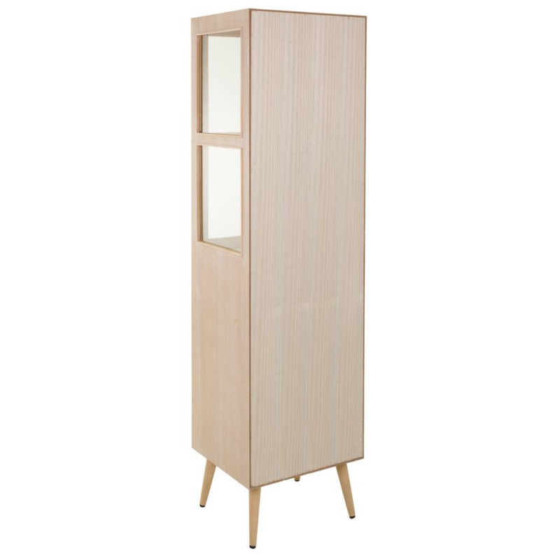 Vitrine haute en cannage bois clair 46,5x40,5x173,5 cm Zavero  - 5