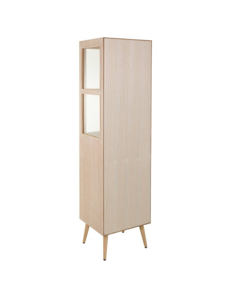 Vitrine haute en cannage bois clair 46,5x40,5x173,5 cm Zavero  - 5