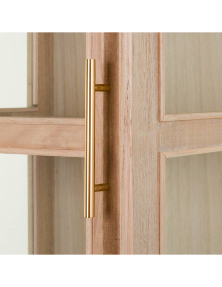 Vitrine haute en cannage bois clair 46,5x40,5x173,5 cm Zavero  - 6