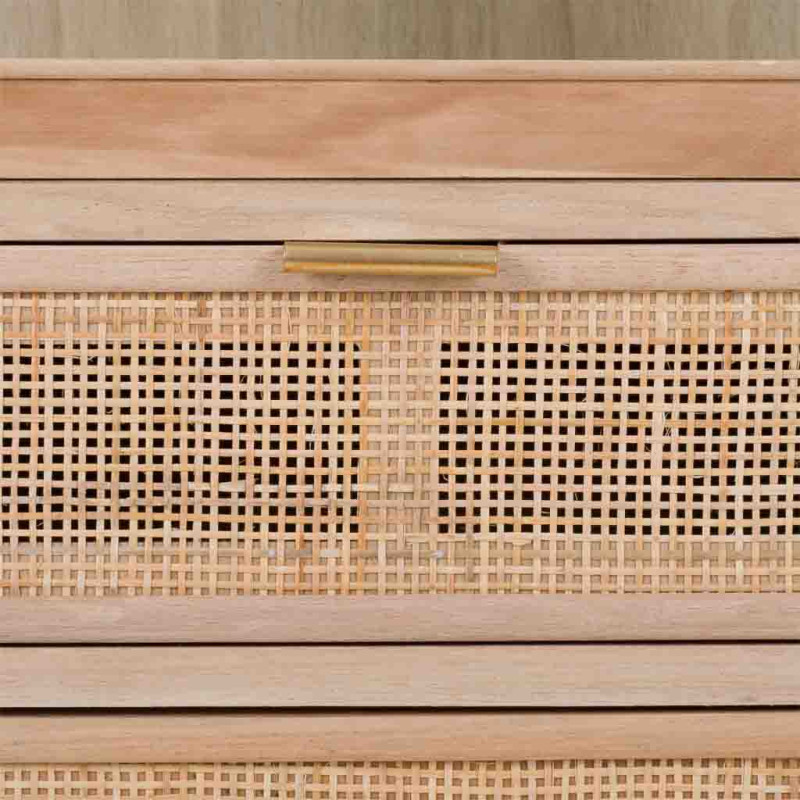 Vitrine haute en cannage bois clair 46,5x40,5x173,5 cm Zavero  - 8