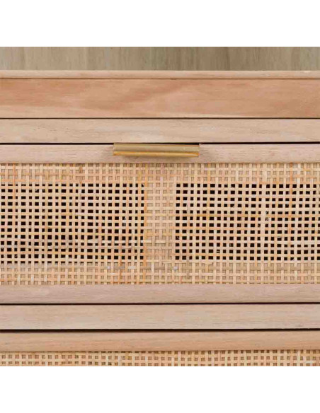 Vitrine haute en cannage bois clair 46,5x40,5x173,5 cm Zavero  - 8