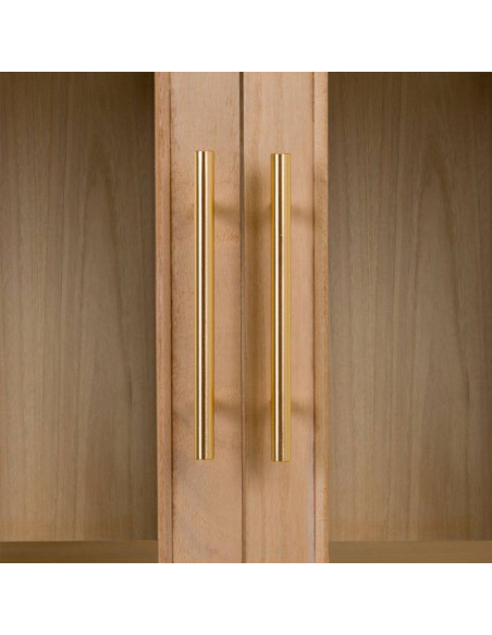 Vitrine 2 portes en cannage bois clair 72x40,5x158,5 cm Zavero  - 7