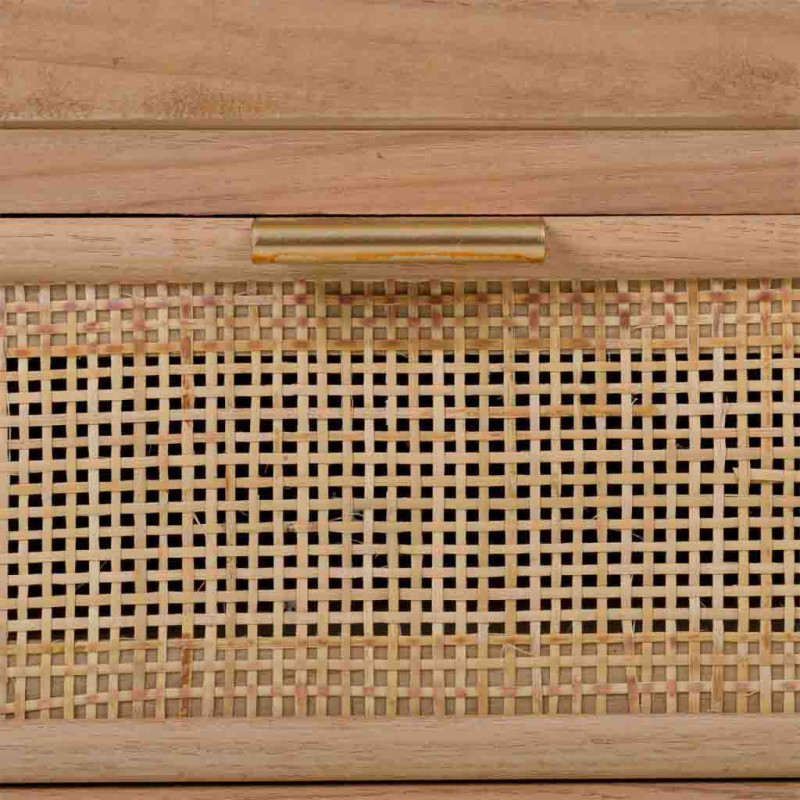 Vitrine 2 portes en cannage bois clair 72x40,5x158,5 cm Zavero  - 8
