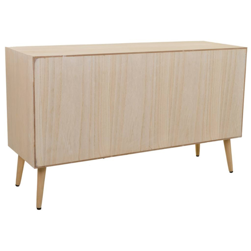 Buffet 3 portes en cannage bois clair 120 cm Zavero  - 5