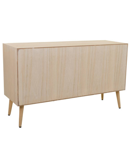 Buffet 3 portes en cannage bois clair 120 cm Zavero  - 5