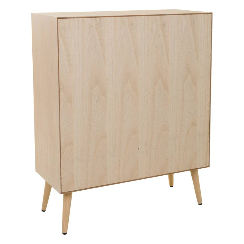Buffet haut 2 portes en cannage bois clair 80 cm Zavero  - 5