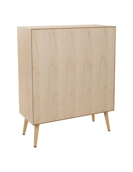 Buffet haut 2 portes en cannage bois clair 80 cm Zavero  - 5