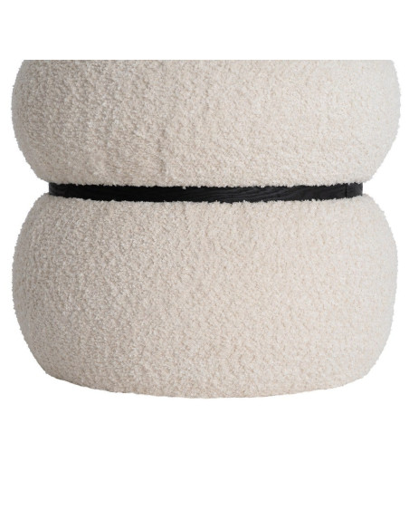 Pouf rond bouclette crème design sculptural 45 cm Bosea Ixia - 4