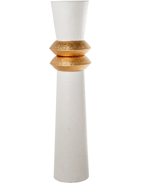 Grand vase de sol blanc et doré 94 cm Fizoa  - 1