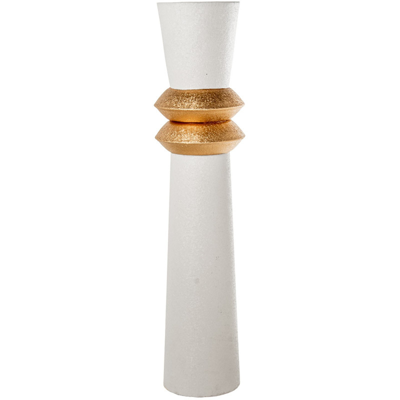 Grand vase de sol blanc et doré 94 cm Fizoa  - 1