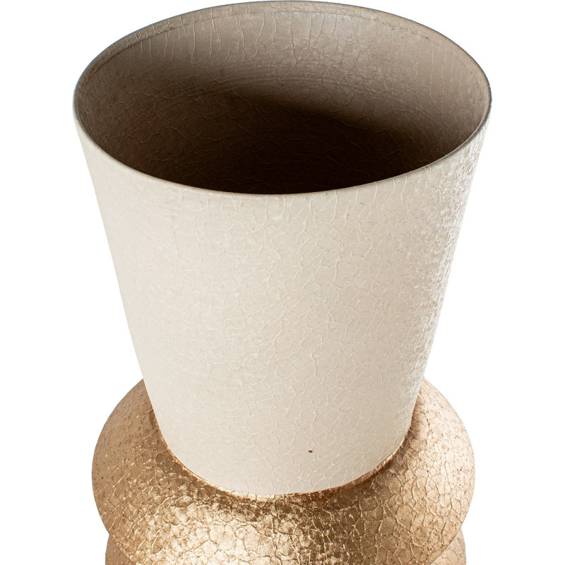 Grand vase de sol blanc et doré 94 cm Fizoa  - 3