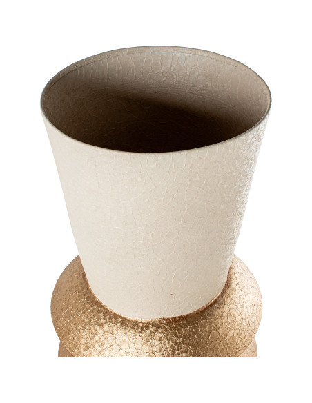 Grand vase de sol blanc et doré 94 cm Fizoa  - 3