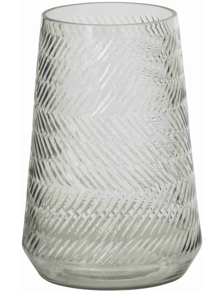 Vase en verre transparent relief géométrique 18x18x28 cm Molom J-Line - 1
