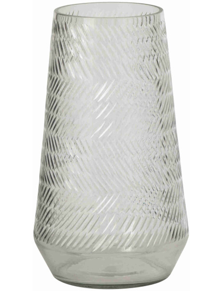 Grand vase en verre transparent relief 21x21x35 cm Molom J-Line - 1