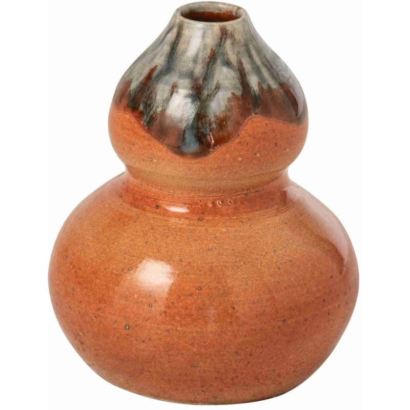 Vase boule en céramique terracotta et brun 18x18x21 cm Fiesk J-Line - 1
