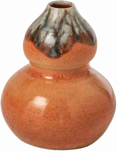 Vase boule en céramique terracotta et brun 18x18x21 cm Fiesk J-Line - 1
