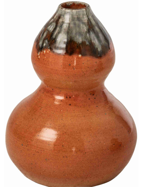 Vase boule en céramique terracotta et brun 21x21x28 cm Fiesk J-Line - 1