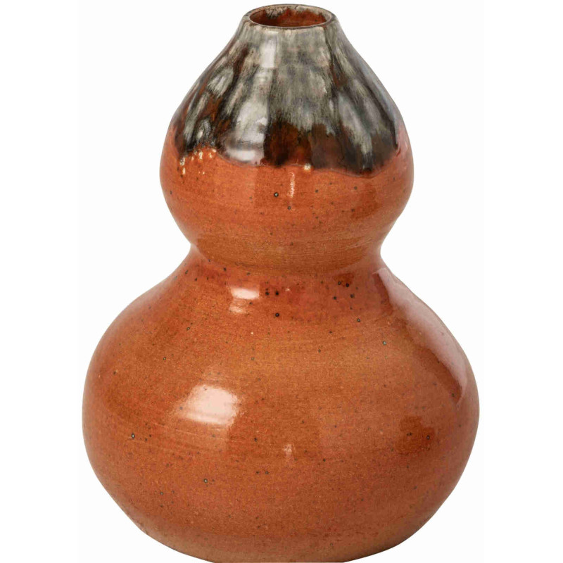Vase boule en céramique terracotta et brun 21x21x28 cm Fiesk J-Line - 1