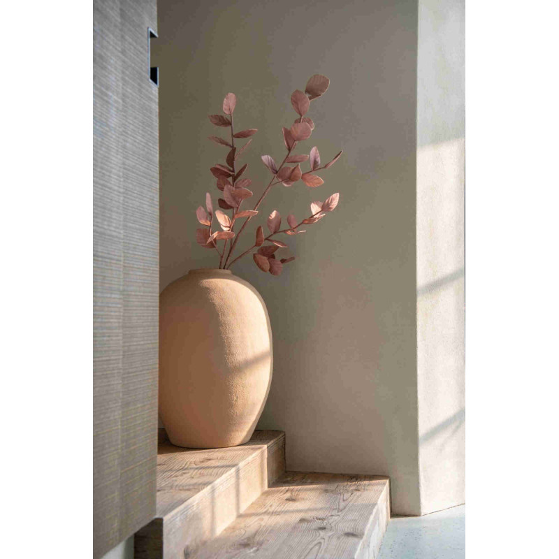 Grand vase ovale beige en argile peinte 39x39x54 cm Hivek J-Line - 2
