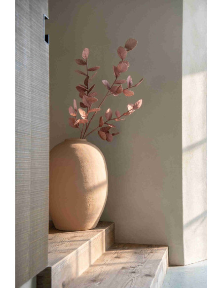 Grand vase ovale beige en argile peinte 39x39x54 cm Hivek J-Line - 2