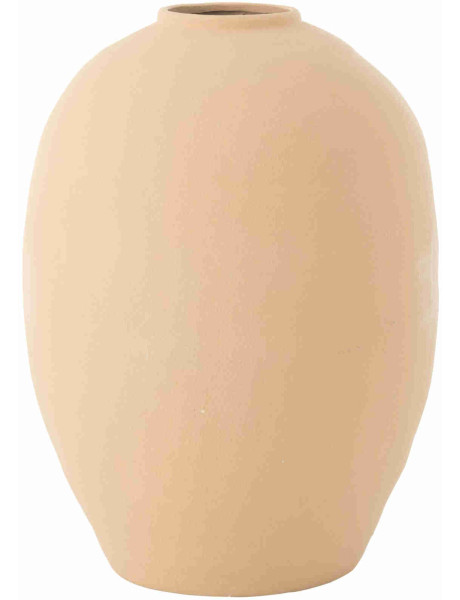 Grand vase ovale beige en argile peinte 39x39x54 cm Hivek J-Line - 1