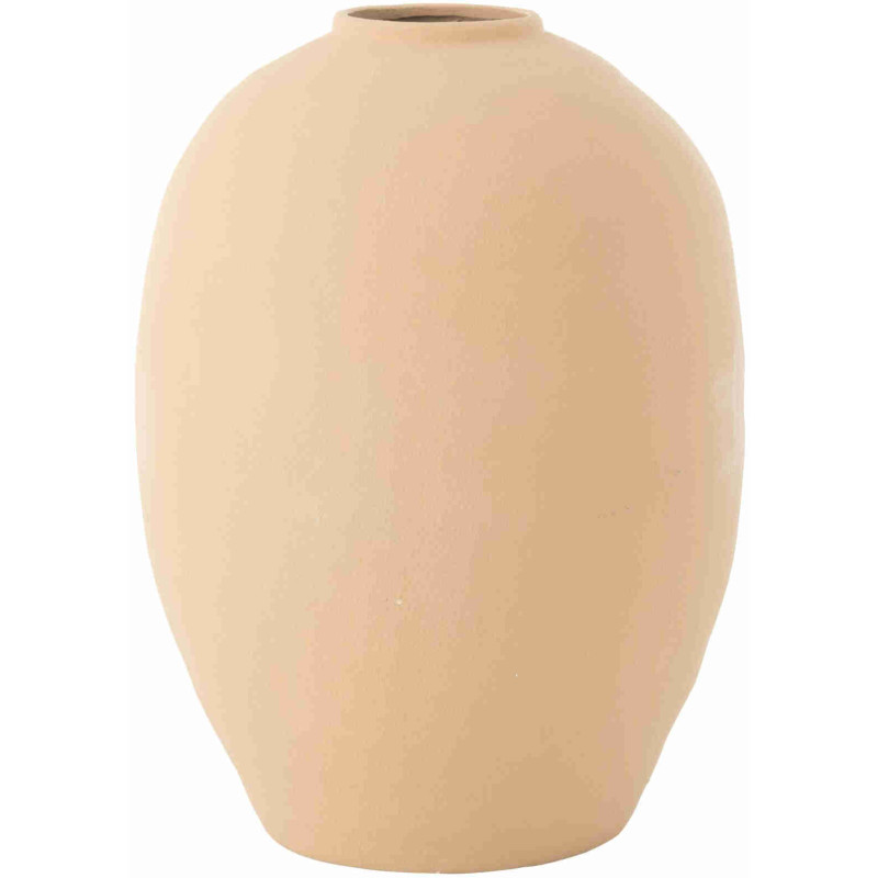 Grand vase ovale beige en argile peinte 39x39x54 cm Hivek J-Line - 1