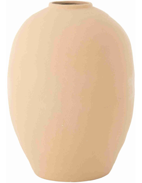Grand vase ovale beige en argile peinte 39x39x54 cm Hivek J-Line - 1