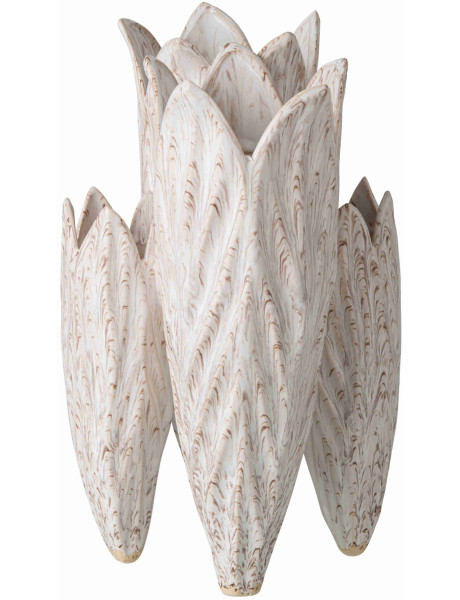 Vase lotus beige en argile émaillée 23x20,5x36,5 cm Zwaav J-Line - 1