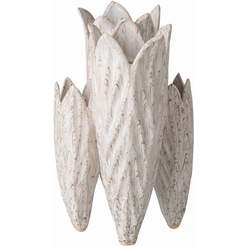 Vase lotus beige en argile émaillée 23x20,5x36,5 cm Zwaav J-Line - 1