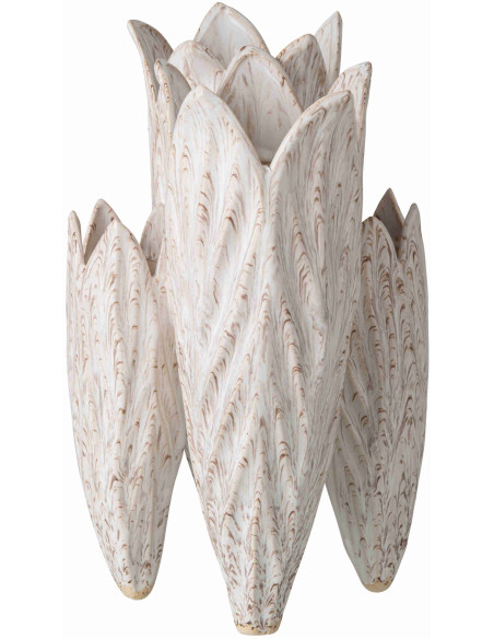 Vase lotus beige en argile émaillée 23x20,5x36,5 cm Zwaav J-Line - 1