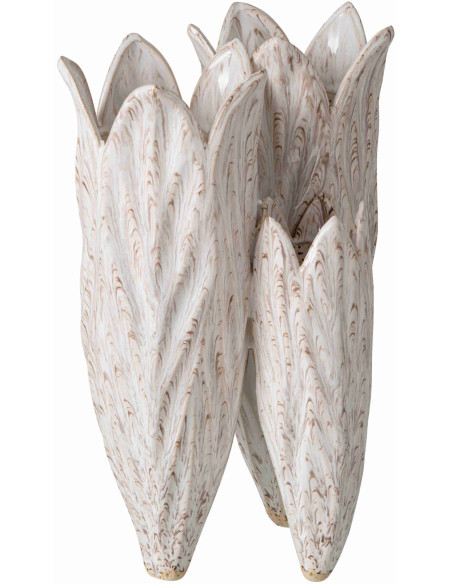 Vase lotus beige en argile émaillée 23x20,5x36,5 cm Zwaav J-Line - 3