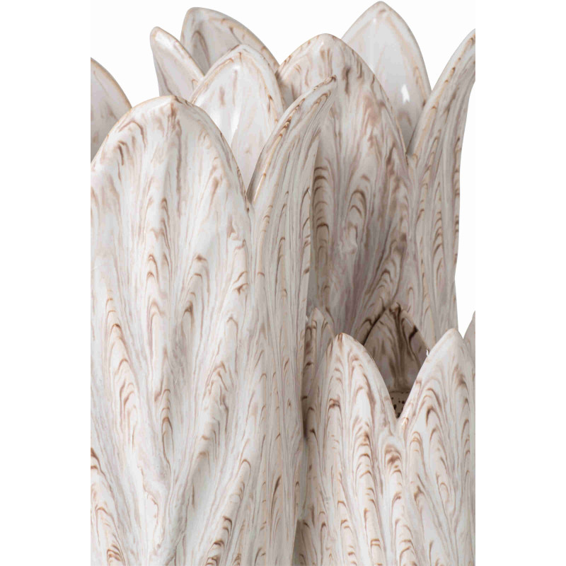 Vase lotus beige en argile émaillée 23x20,5x36,5 cm Zwaav J-Line - 4