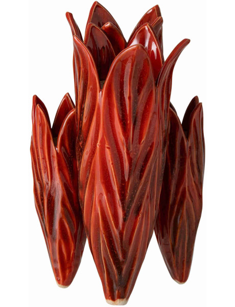 Vase organique rouge en argile émaillée 23x20,5x36,5 cm Zwaav J-Line - 1
