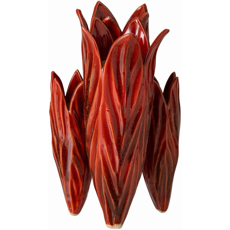 Vase organique rouge en argile émaillée 23x20,5x36,5 cm Zwaav J-Line - 1