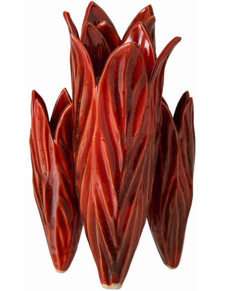 Vase organique rouge en argile émaillée 23x20,5x36,5 cm Zwaav J-Line - 1