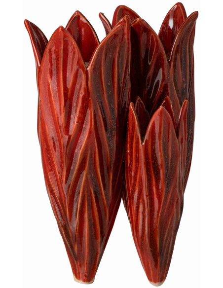 Vase organique rouge en argile émaillée 23x20,5x36,5 cm Zwaav J-Line - 3