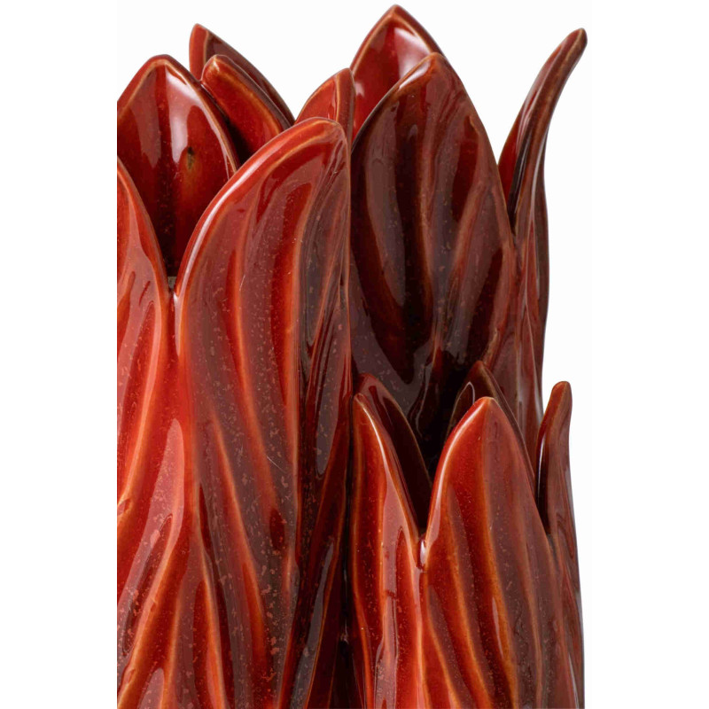Vase organique rouge en argile émaillée 23x20,5x36,5 cm Zwaav J-Line - 4