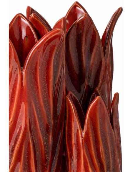 Vase organique rouge en argile émaillée 23x20,5x36,5 cm Zwaav J-Line - 4