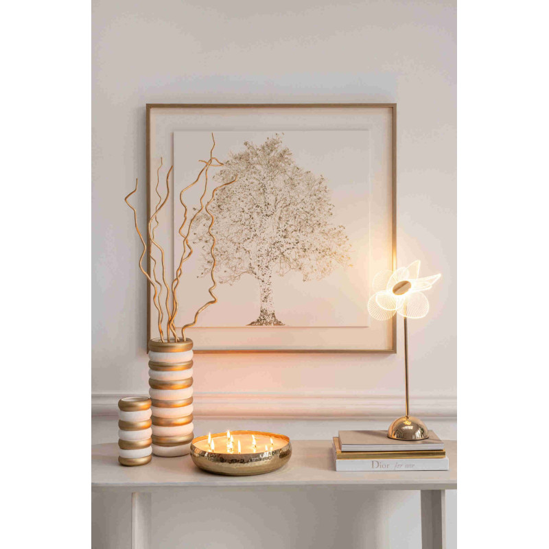 Lot de 3 vases en porcelaine émaillée blanc et doré Hodor J-Line - 3