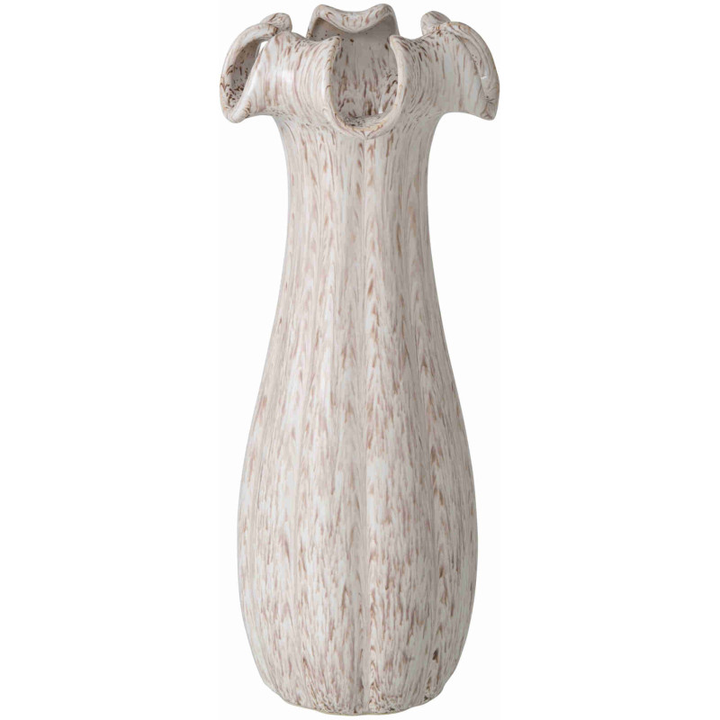 Vase corolle beige clair en argile émaillée 18x18x46,5 cm Bivij J-Line - 1