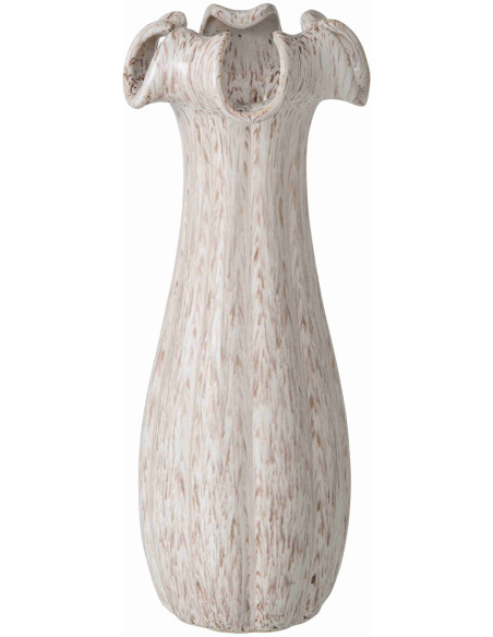 Vase corolle beige clair en argile émaillée 18x18x46,5 cm Bivij J-Line - 1