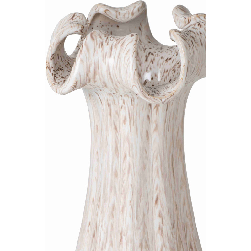 Vase corolle beige clair en argile émaillée 18x18x46,5 cm Bivij J-Line - 3