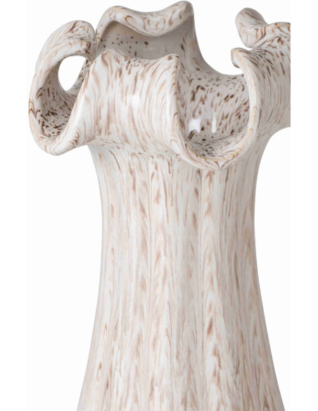 Vase corolle beige clair en argile émaillée 18x18x46,5 cm Bivij J-Line - 3